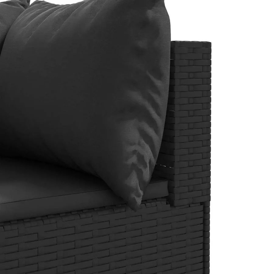 Salon de jardin 8 pcs avec coussins noir résine tressée - 9