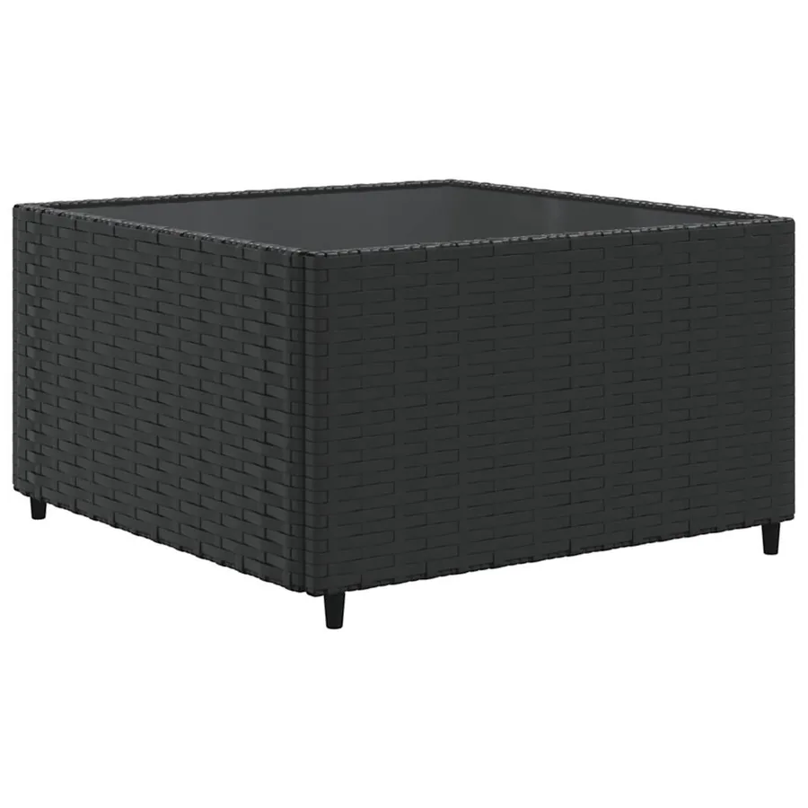 Salon de jardin 9 pcs avec coussins Noir Résine tressée - 5