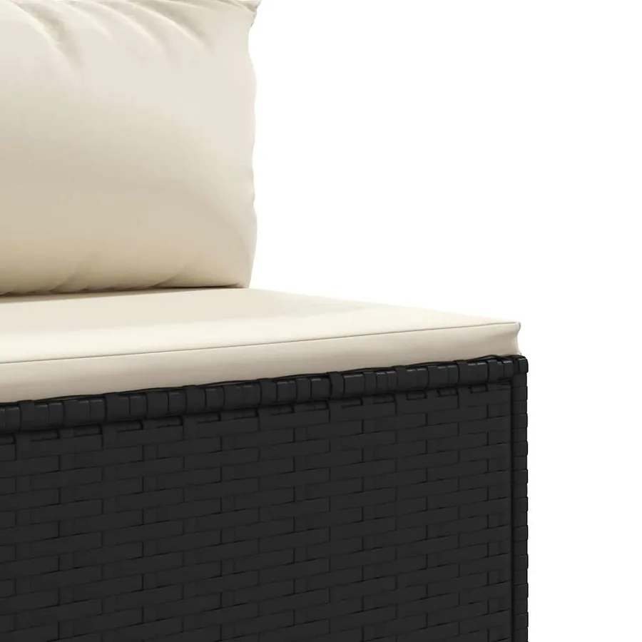 Salon de jardin 6 pcs avec coussins Noir Résine tressée - 6