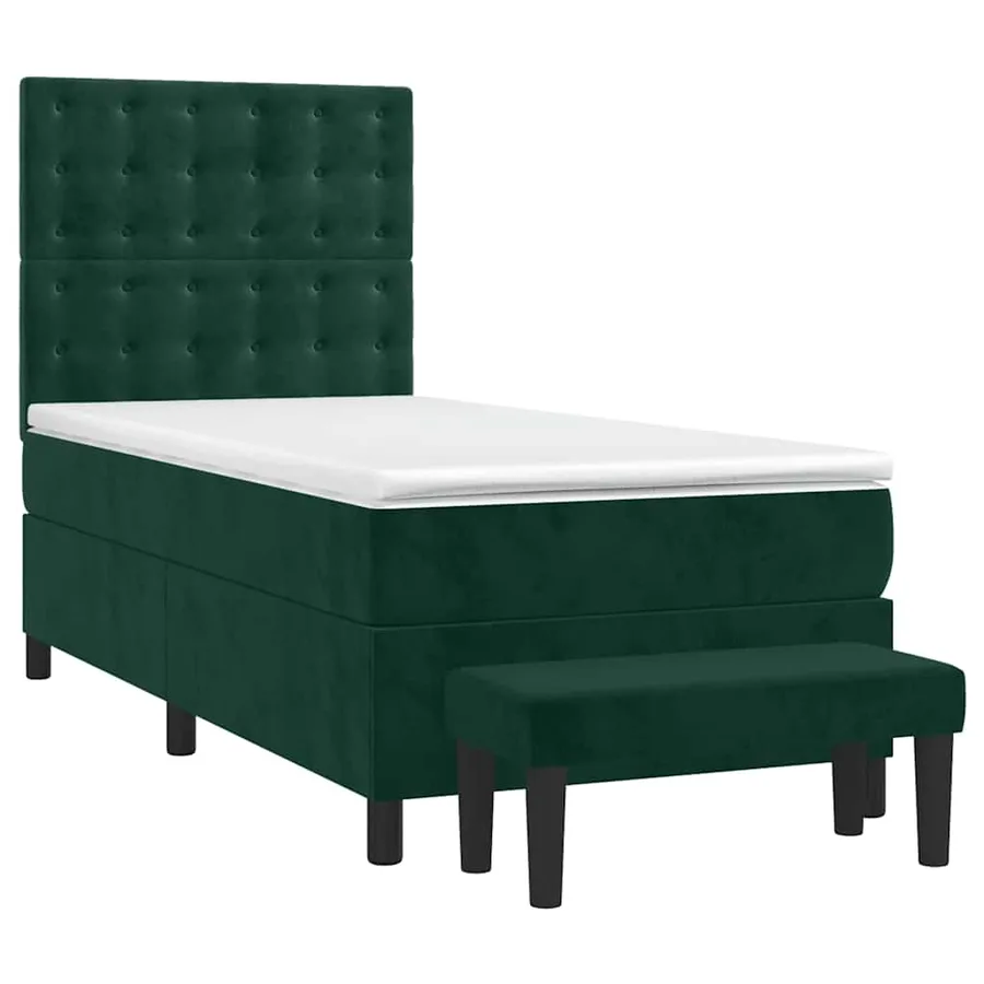 Sommier à lattes de lit avec matelas Vert foncé 100x200 cm - 3