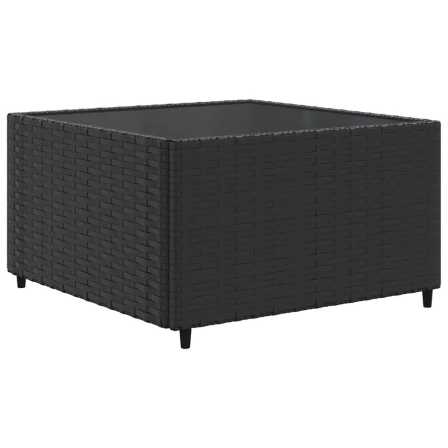 Salon de jardin 10 pcs avec coussins noir résine tressée - 5