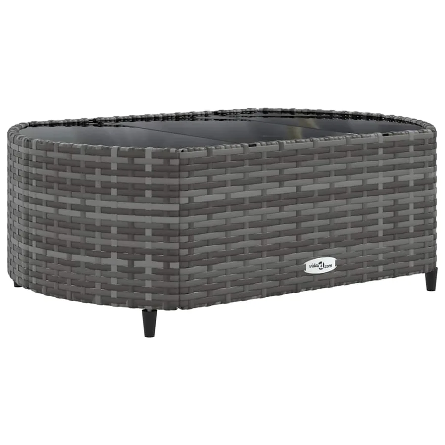 Salon de jardin avec coussins 10 pcs gris résine tressée - 5