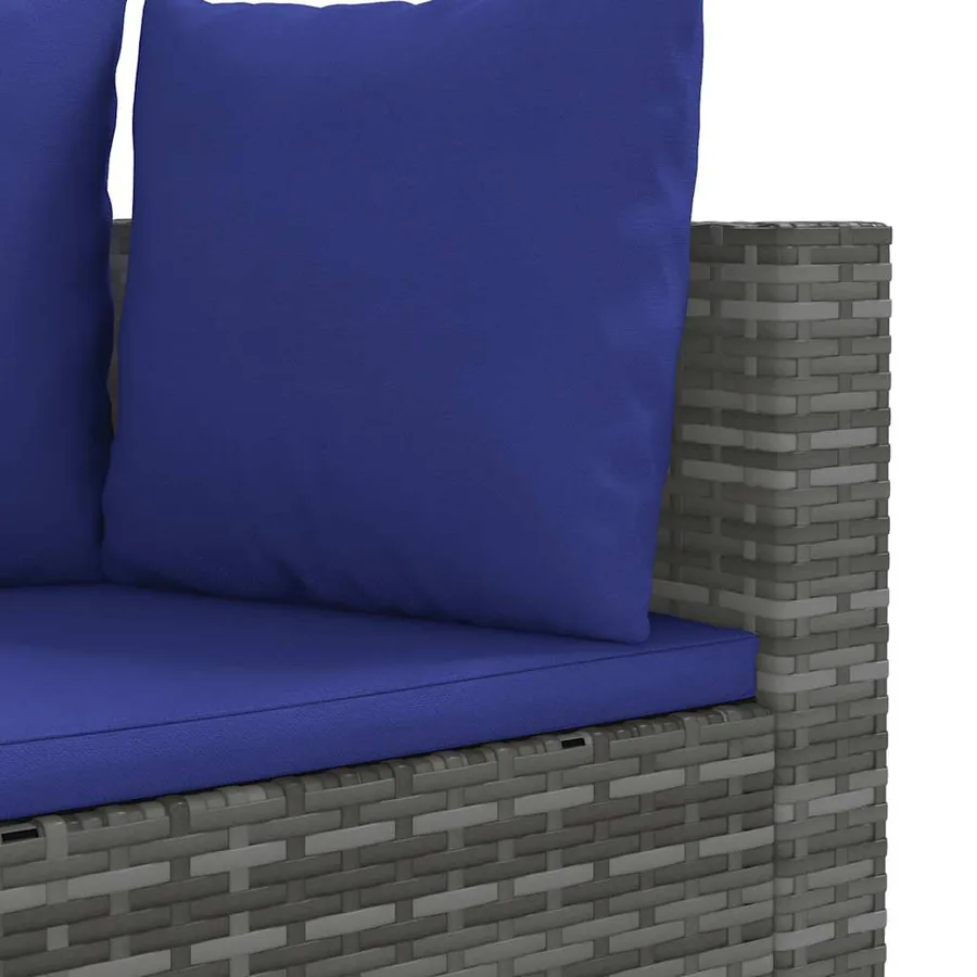 Salon de jardin avec coussins 10 pcs gris résine tressée - 7