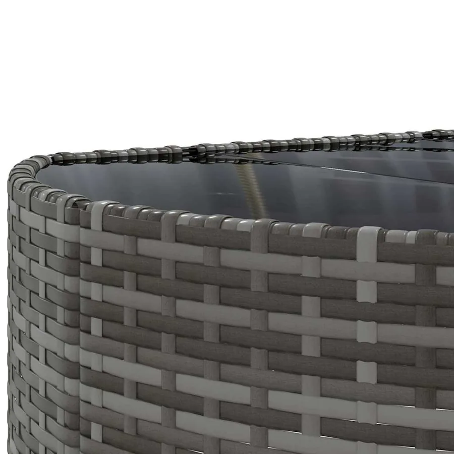 Salon de jardin avec coussins 10 pcs gris résine tressée - 9