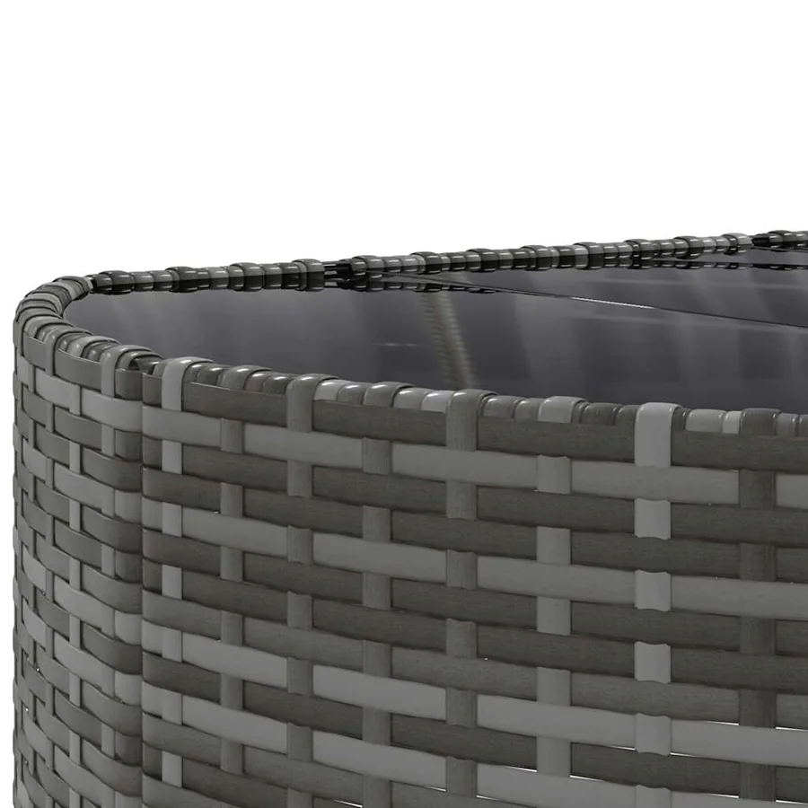Salon de jardin 5 pcs avec coussins gris résine tressée - 8