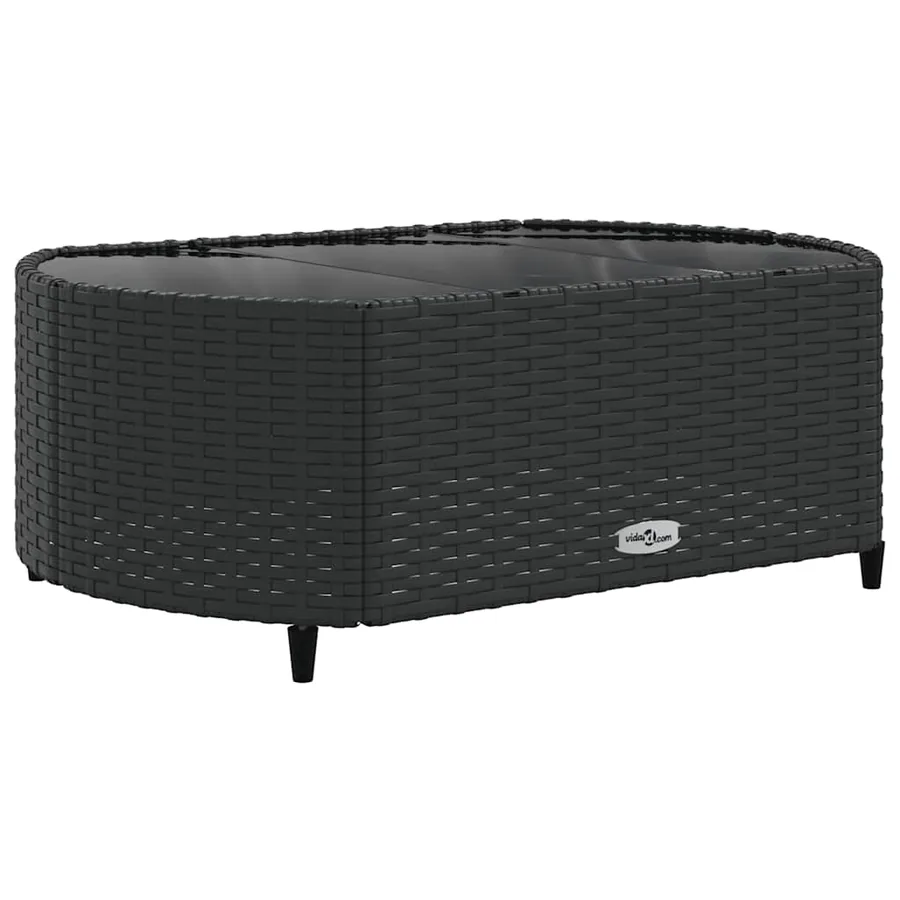 Salon de jardin 4 pcs avec coussins noir résine tressée - 5