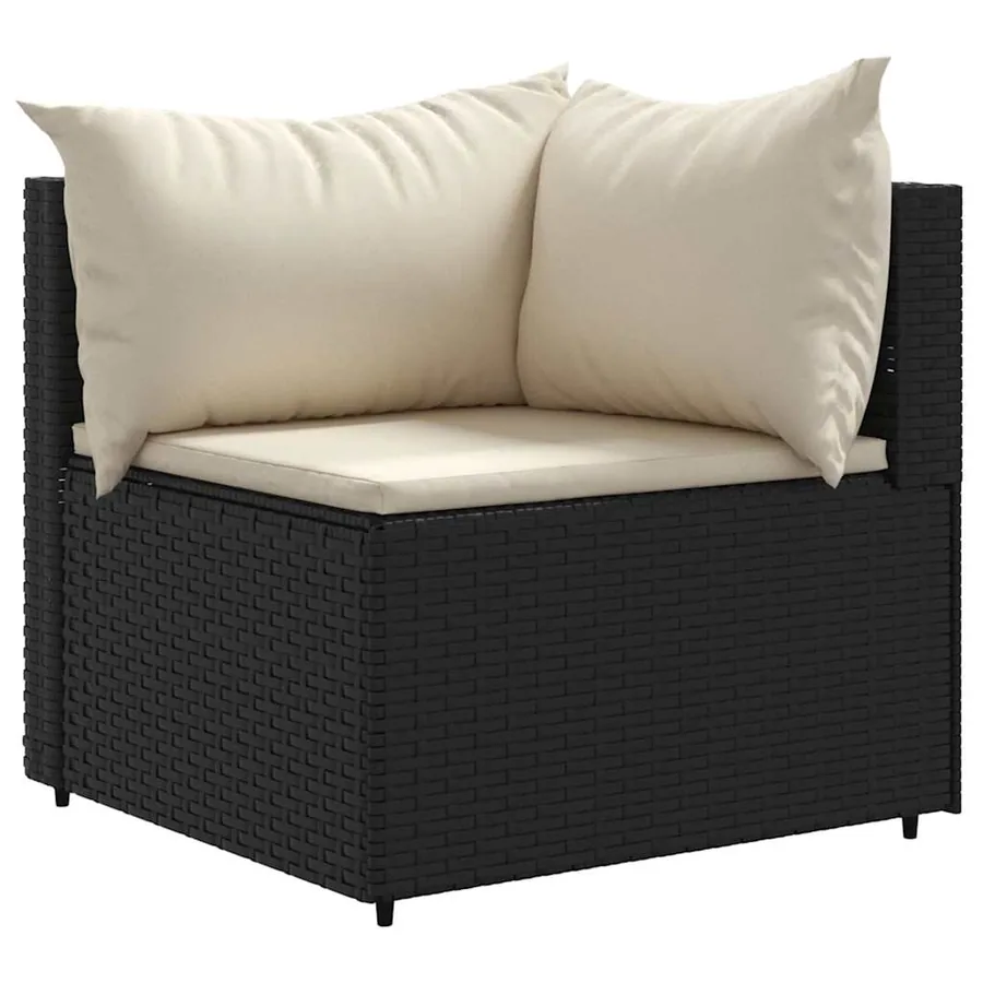 Salon de jardin 7 pcs avec coussins Noir Résine tressée 63 x 63 x 57,5 cm - 52,0 kg - 3