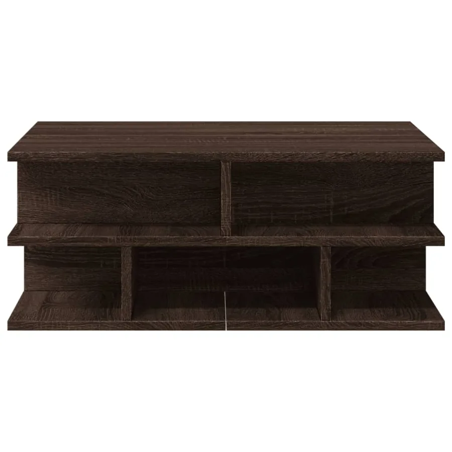 Table basse chêne marron 70x70x29 cm bois d'ingénierie - 5