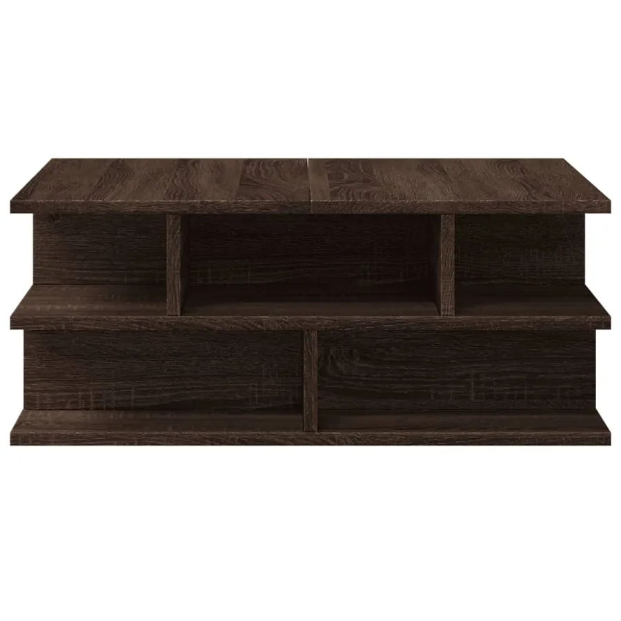 Table basse chêne marron 70x70x29 cm bois d'ingénierie - 6