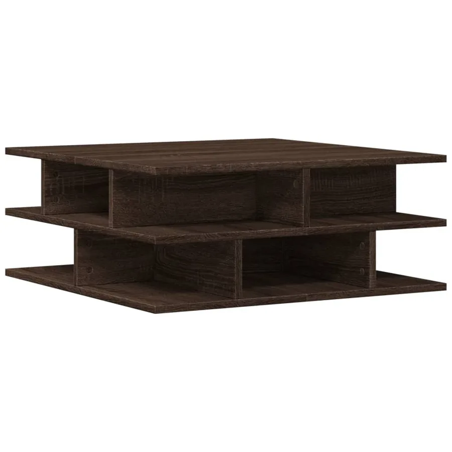 Table basse chêne marron 70x70x29 cm bois d'ingénierie - 7