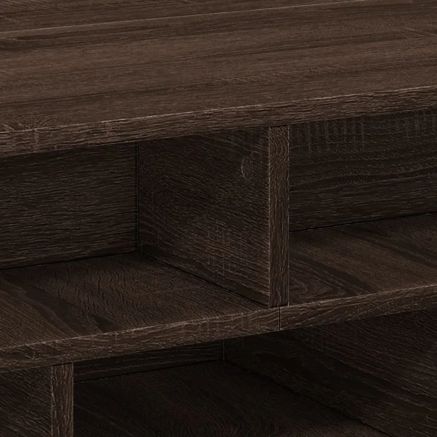 Table basse chêne marron 70x70x29 cm bois d'ingénierie - 8