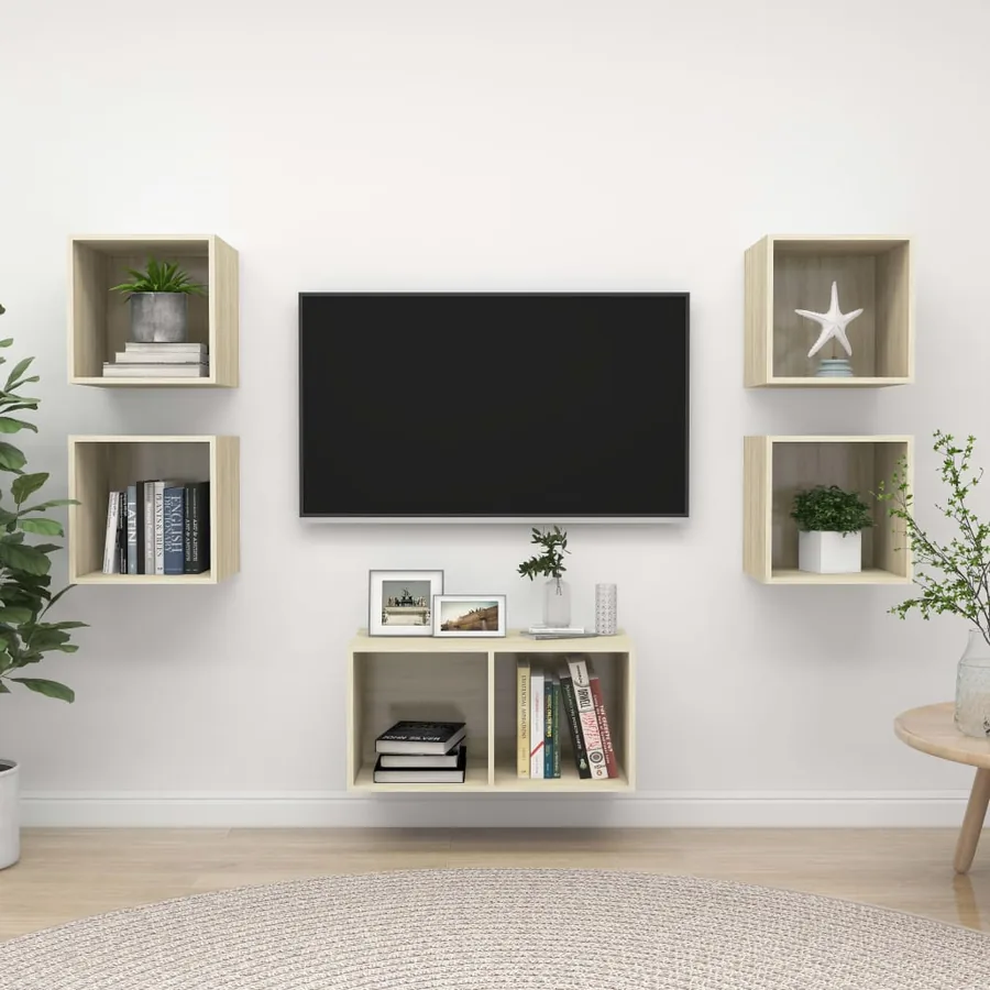 Ensemble de meubles TV 5 pcs Chêne sonoma Bois d'ingénierie