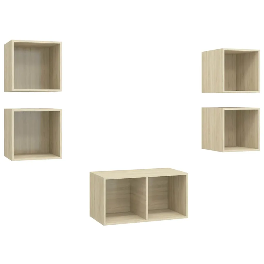Ensemble de meubles TV 5 pcs Chêne sonoma Bois d'ingénierie - 2