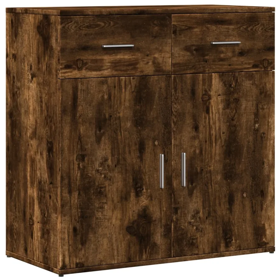 Buffet chêne fumé 79x38x80 cm bois d'ingénierie - 2