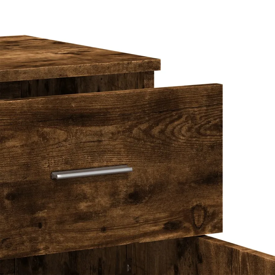 Buffet chêne fumé 79x38x80 cm bois d'ingénierie - 8