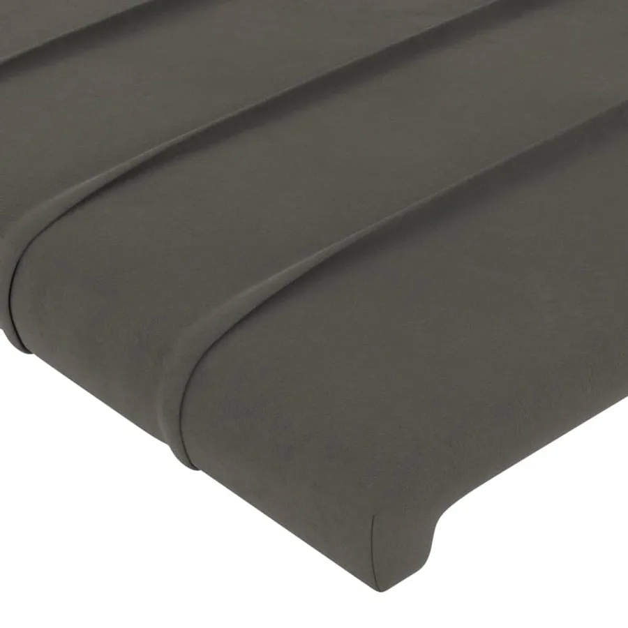 Tête de lit à LED Gris foncé 160x5x118/128 cm Velours - 5