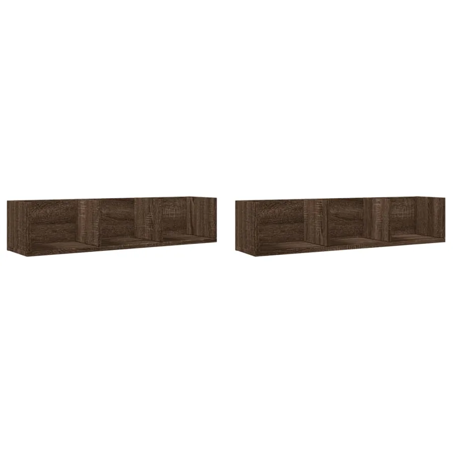 Armoires murales 2pcs chêne marron 75x18x16,5cm bois ingénierie - 2