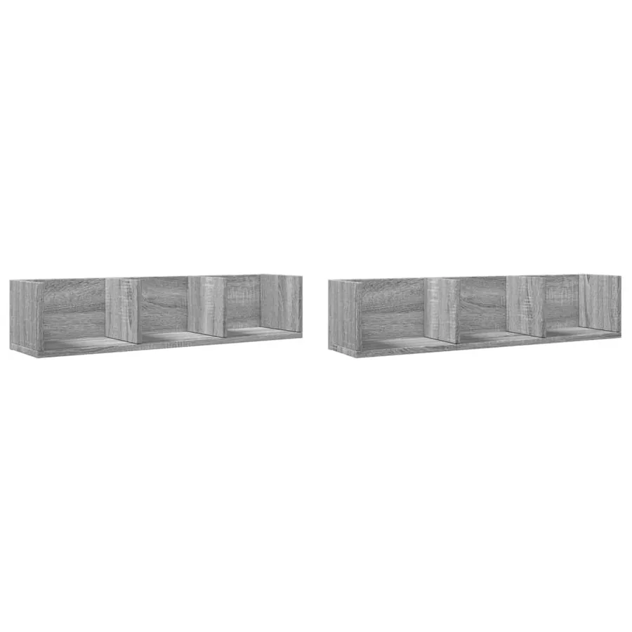 Armoires murales 2pcs sonoma gris 75x18x16,5 cm bois ingénierie - 2