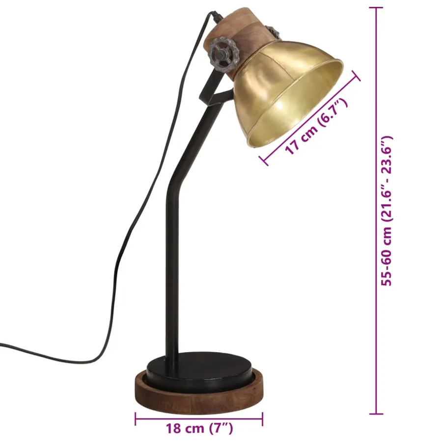 Lampe de bureau 25 W laiton antique 18x18x60 cm E27 - 11