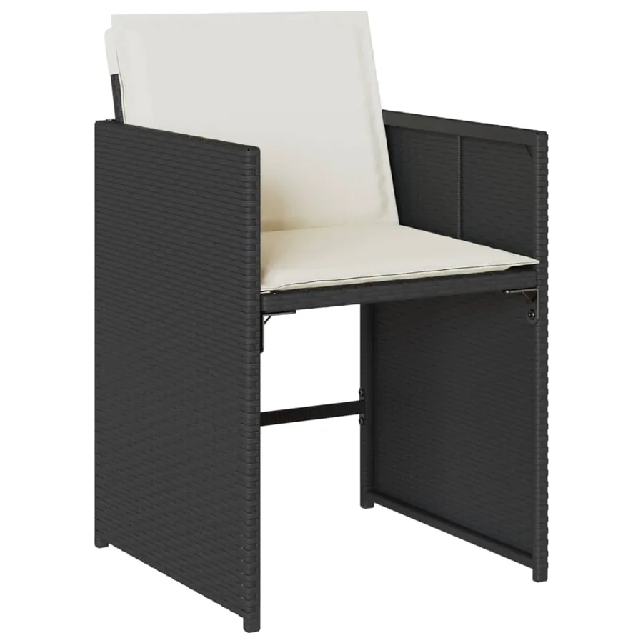 Ensemble à manger de jardin 13 pcs coussins noir résine tressée - 5
