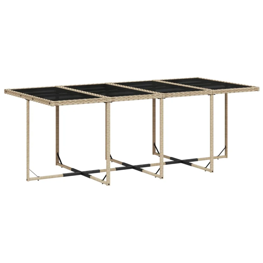 Ensemble à manger de jardin et coussins 9 pcs mélange beige - 4