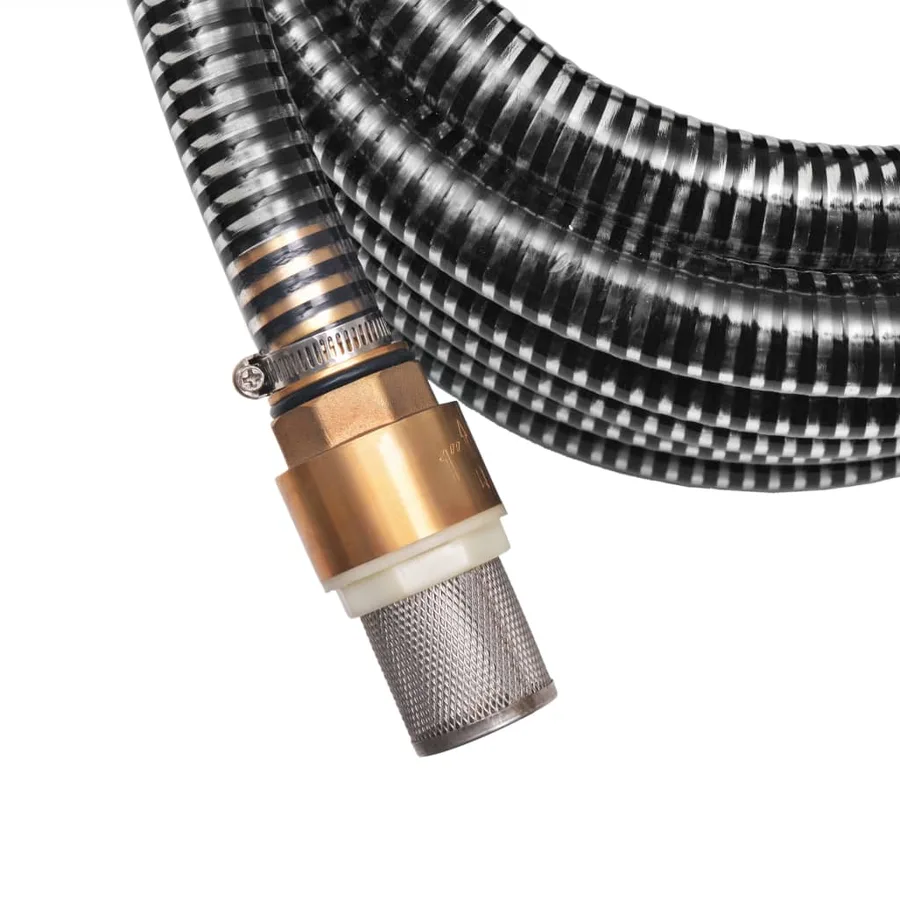 Tuyau d'aspiration avec raccords en laiton 15 m 25 mm Noir - 4