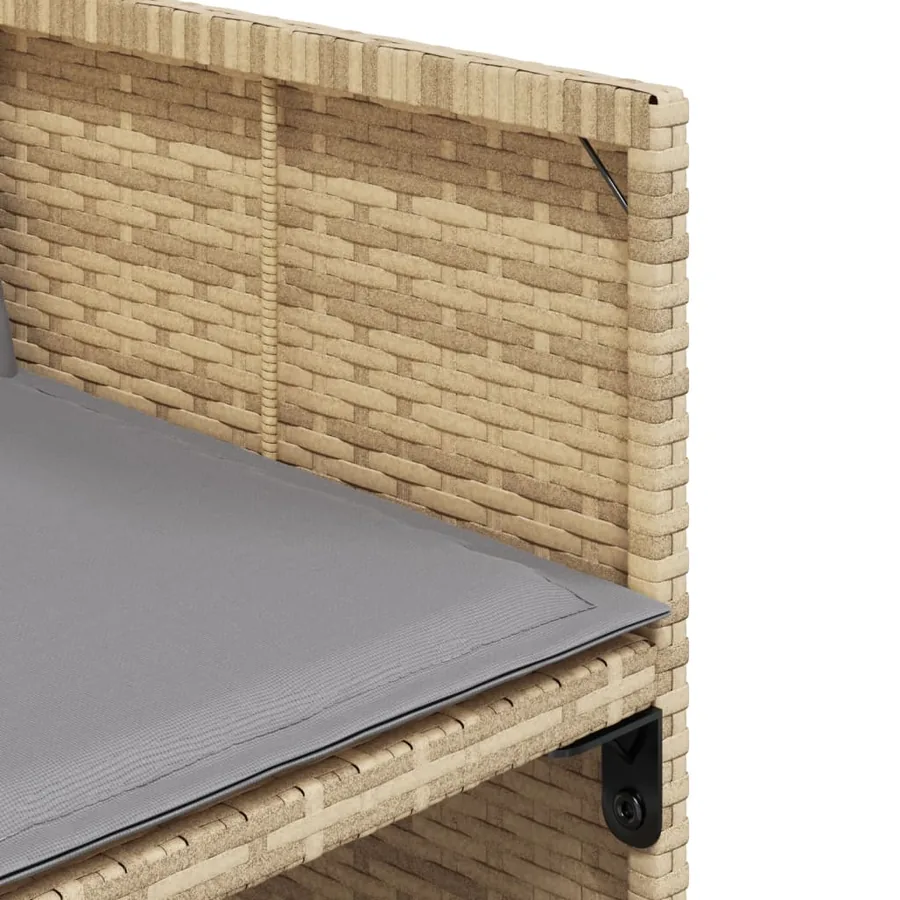 Chaises de jardin avec coussins lot de 4 mélange beige - 10