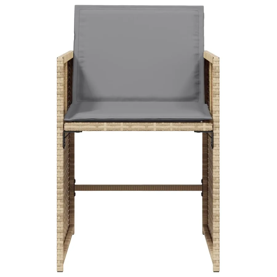 Chaises de jardin avec coussins lot de 4 mélange beige - 5