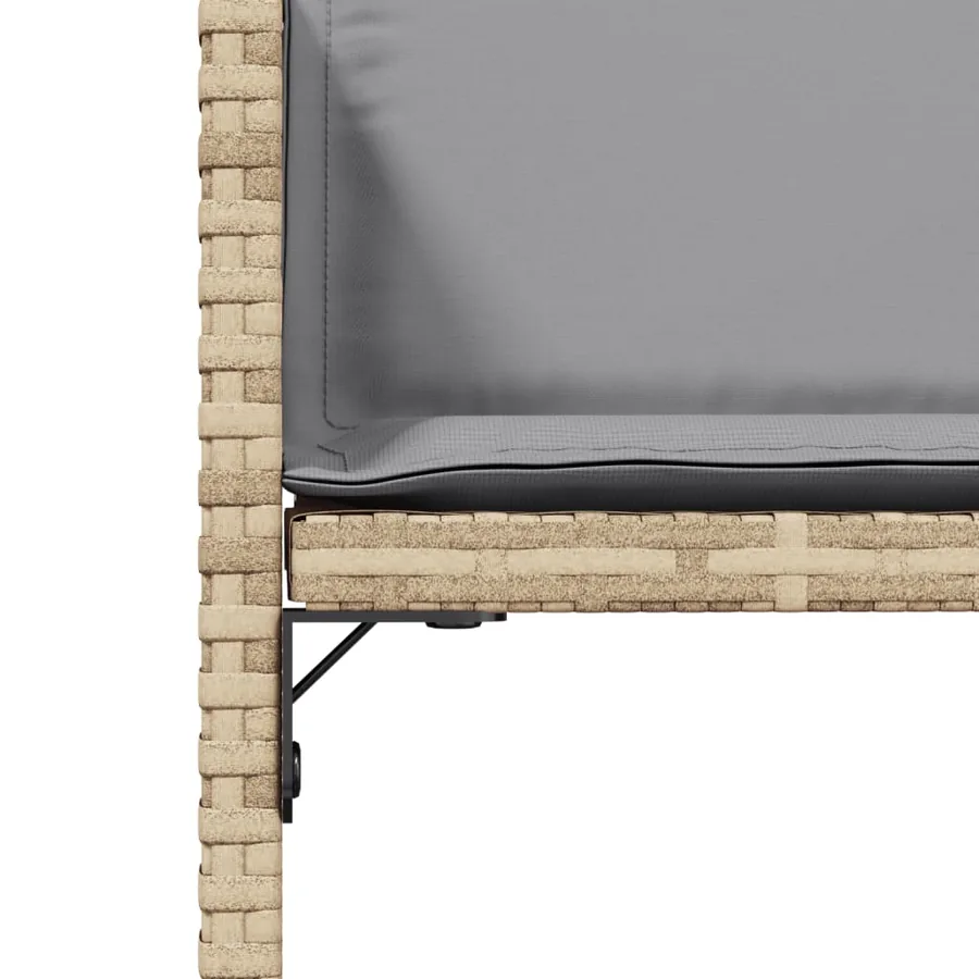 Chaises de jardin avec coussins lot de 4 mélange beige - 9
