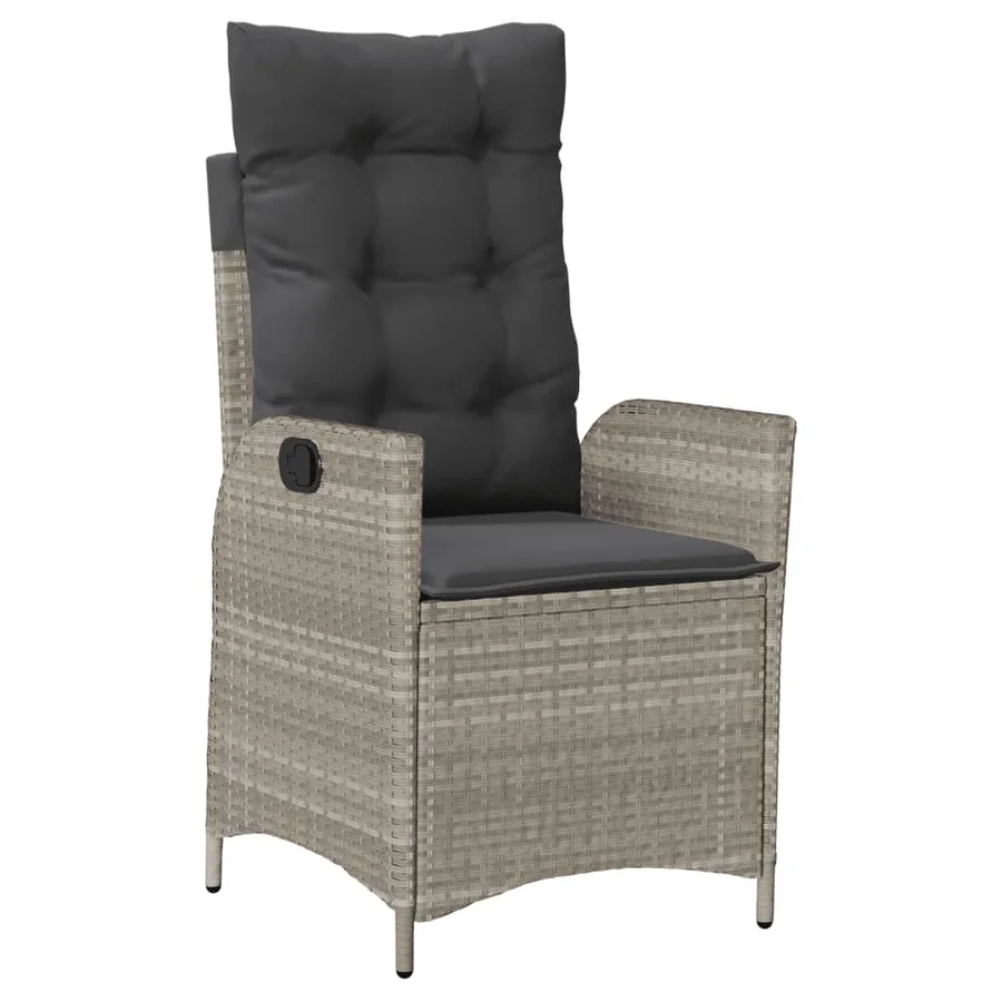 Ensemble à manger de jardin et coussins 9 pcs gris clair rotin - 3