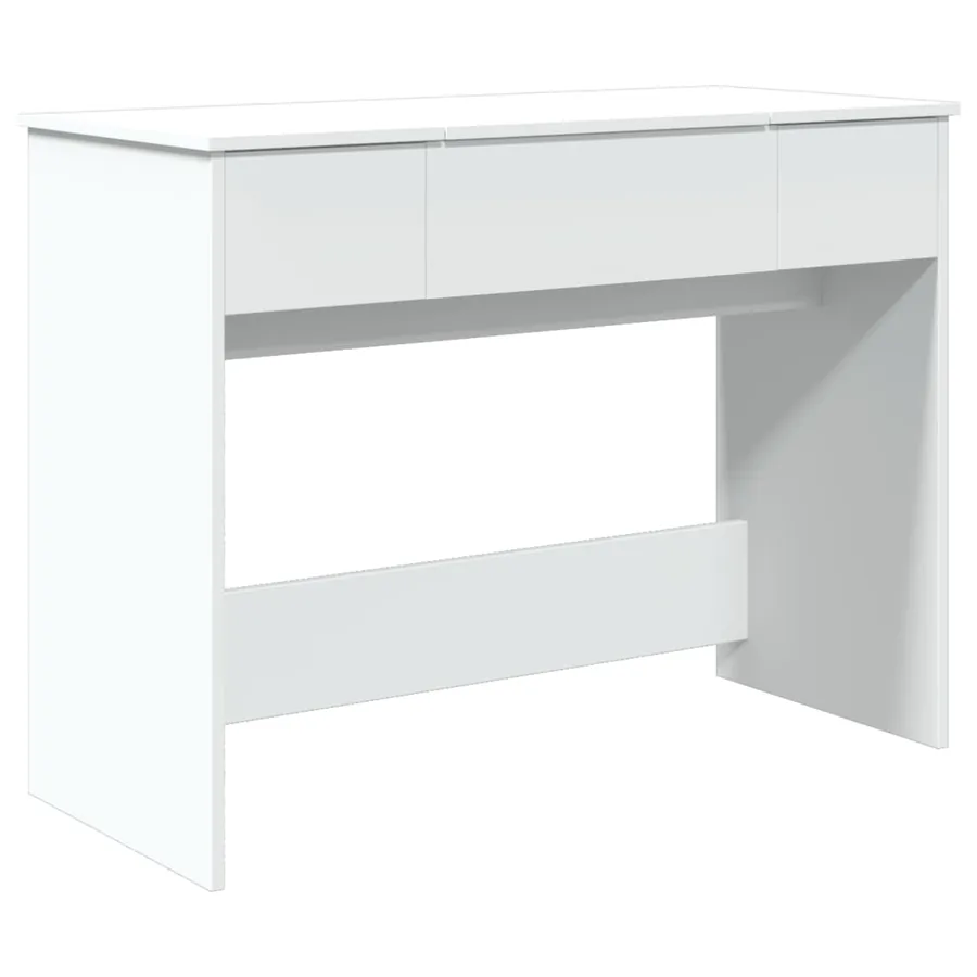 Coiffeuse avec miroir blanc 100x45x76 cm - 2