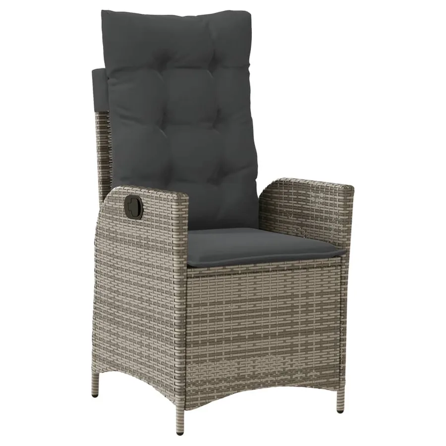 Ensemble à manger de jardin 5 pcs coussins gris résine tressée - 3