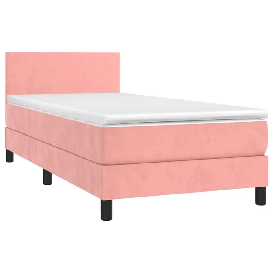 Sommier à lattes de lit avec matelas Rose 90x190 cm Velours - 3