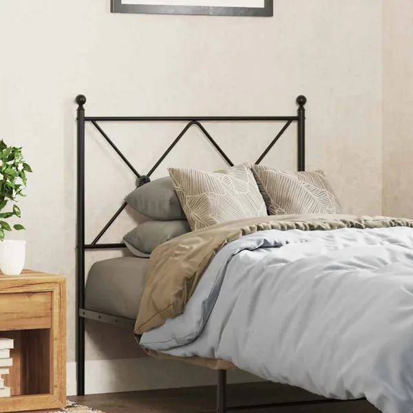 Tête de lit de remplacement métal noir 75 cm