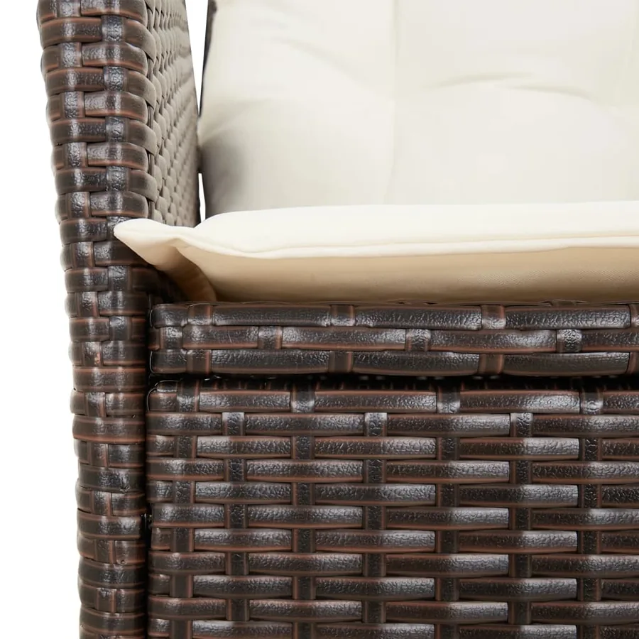 Chaises inclinables de jardin lot de 2 et coussins marron rotin - 10