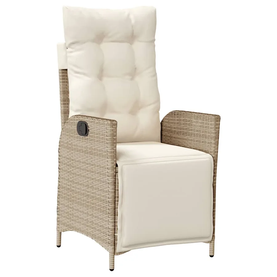 Ensemble à manger de jardin et coussins 3 pcs Beige poly rotin - 3
