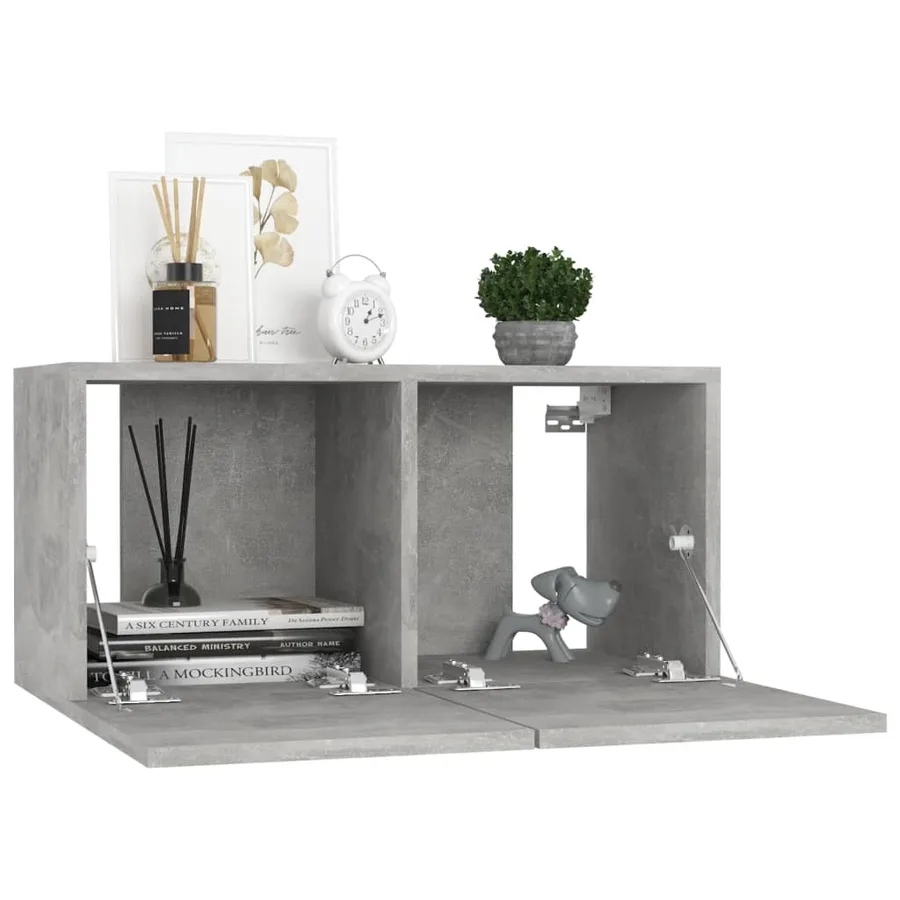 Ensemble de meubles TV 8 pcs Gris béton Bois d'ingénierie - 9