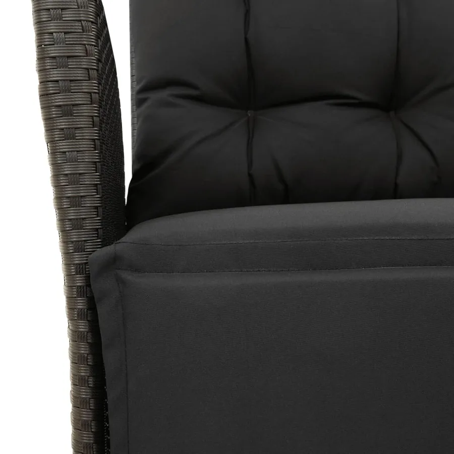 Ensemble à manger de jardin 9pcs coussins noir résine tressée - 7