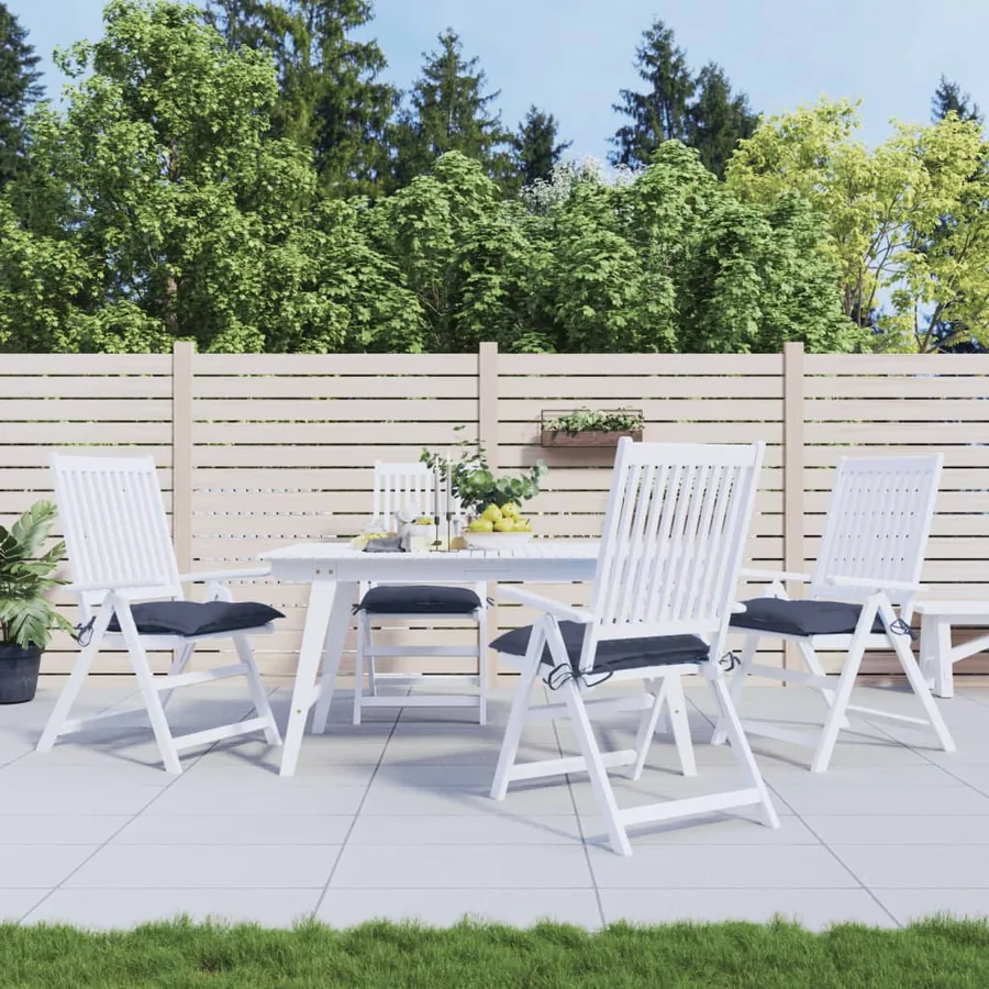 Coussins de chaise lot de 4 bleu marine 40x40x7 cm tissu oxford