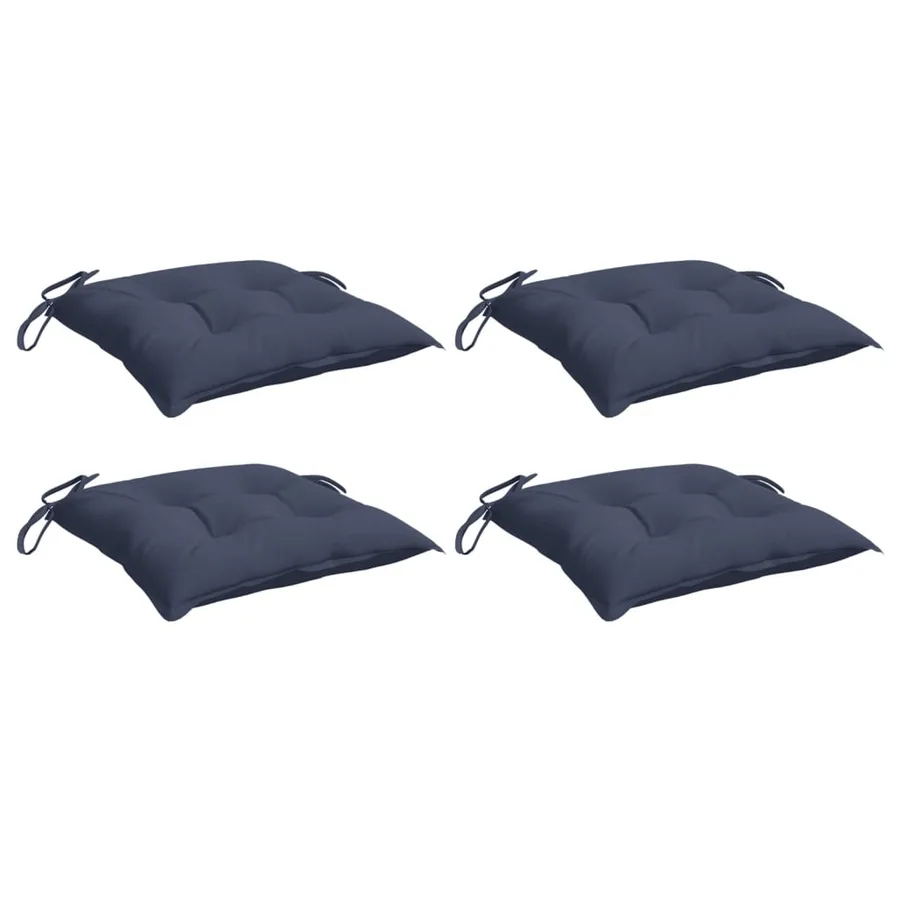 Coussins de chaise lot de 4 bleu marine 40x40x7 cm tissu oxford - 3
