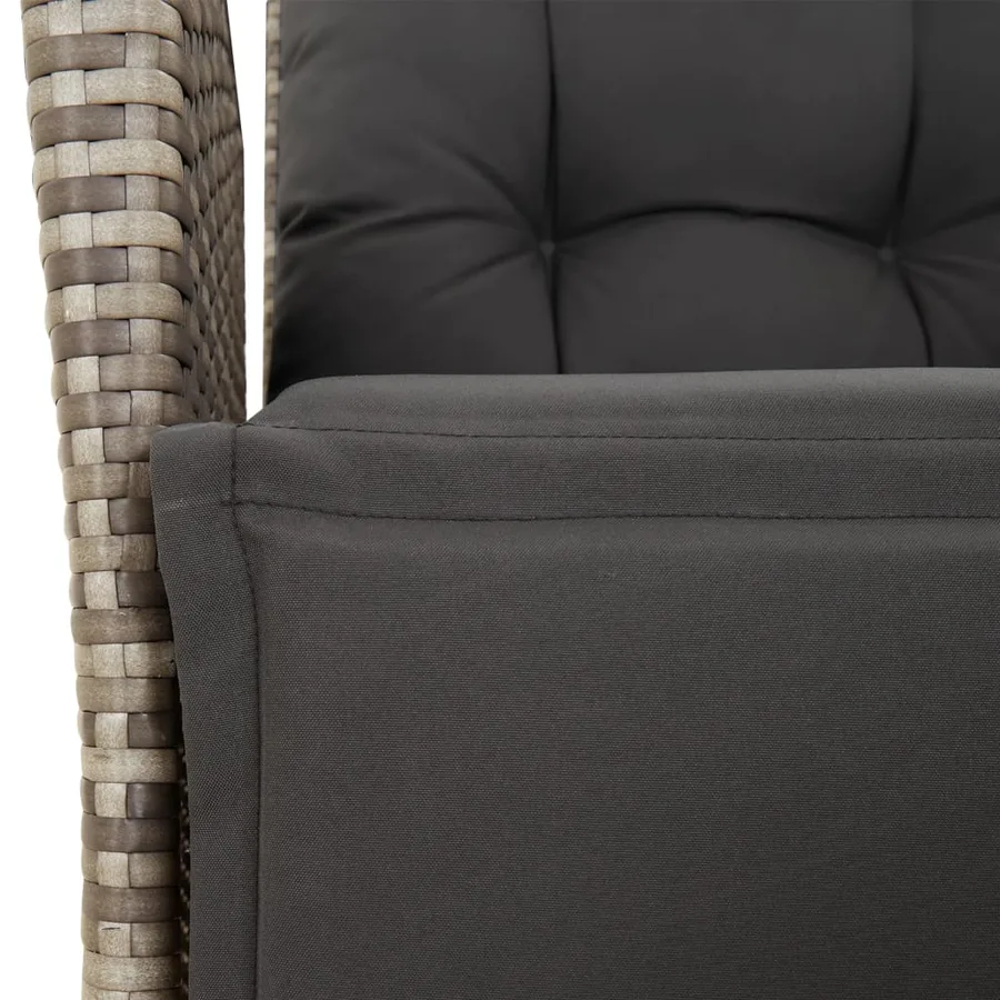 Chaises inclinables de jardin lot de 2 et repose-pied rotin - 10