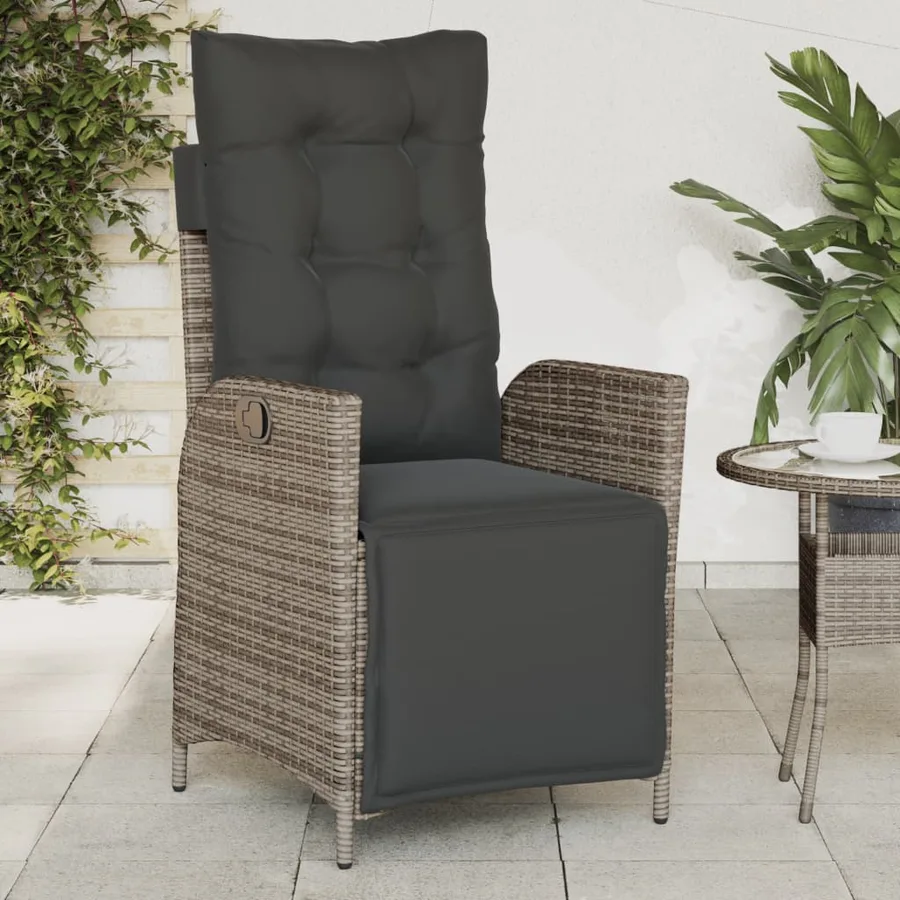 Chaises inclinables de jardin lot de 2 et repose-pied rotin - 3