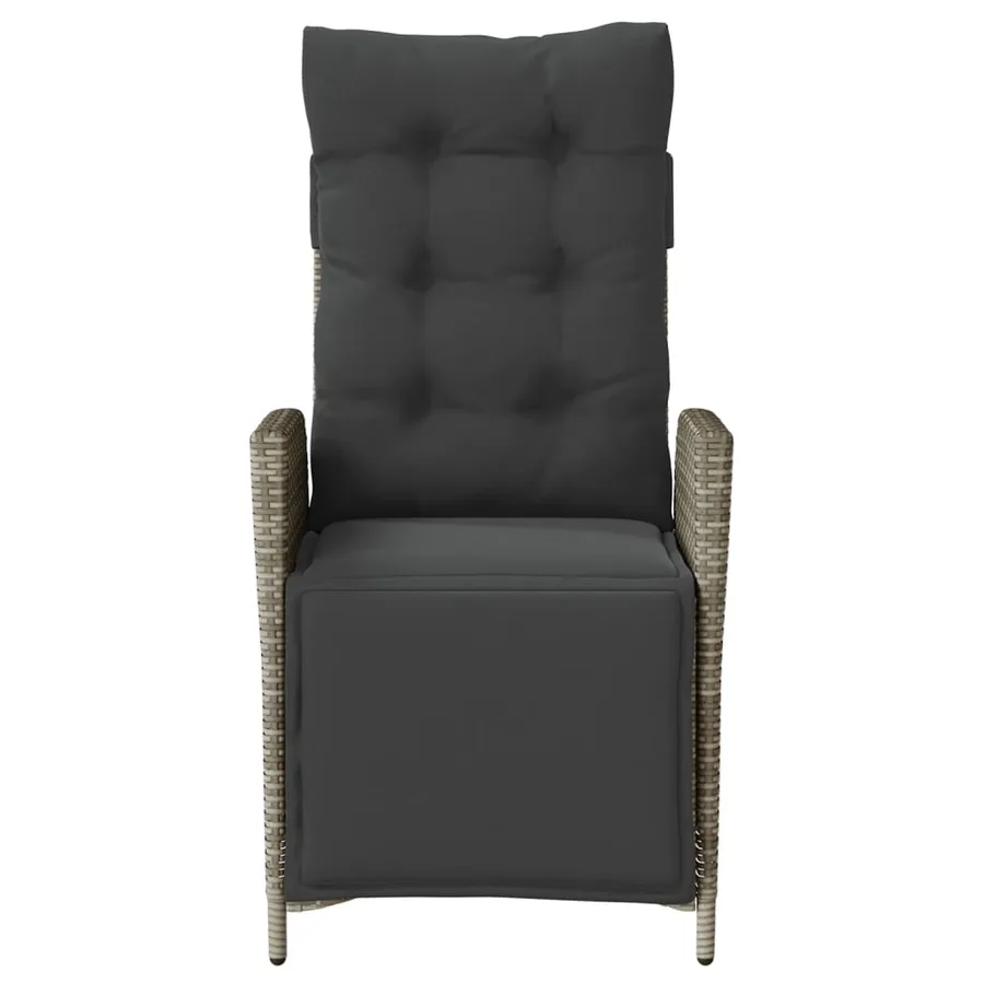 Chaises inclinables de jardin lot de 2 et repose-pied rotin - 5