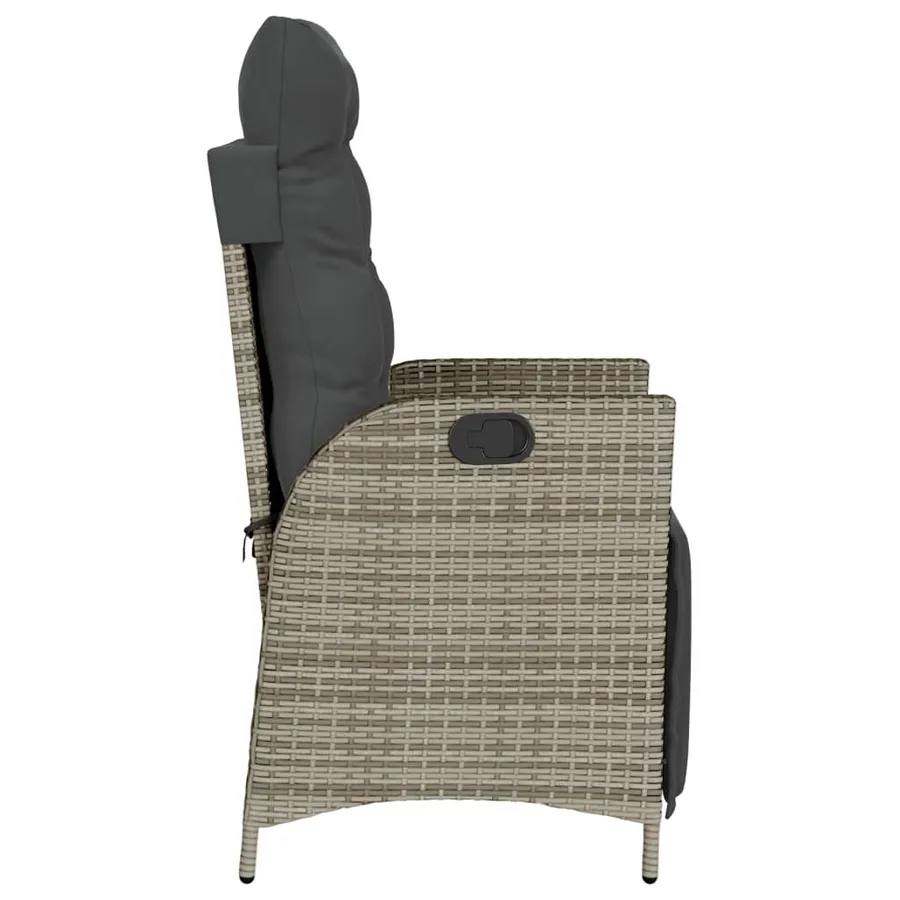 Chaises inclinables de jardin lot de 2 et repose-pied rotin - 6