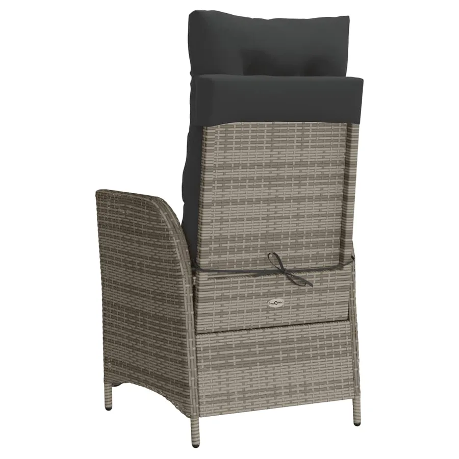 Chaises inclinables de jardin lot de 2 et repose-pied rotin - 7