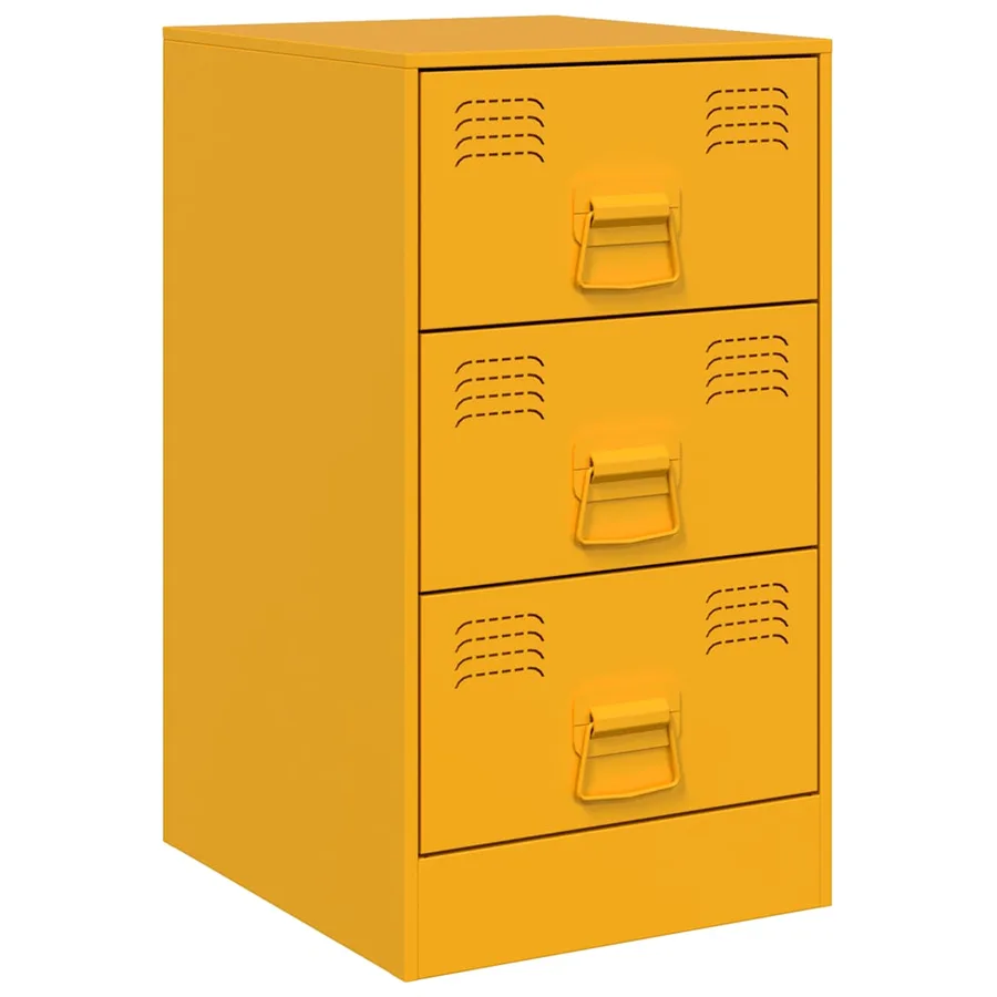 Tables de chevet 2 pcs jaune moutarde 34,5x39x62 cm acier - 5