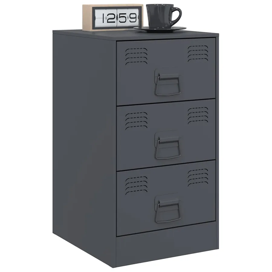 Tables de chevet 2 pcs anthracite 34,5x39x62 cm acier - 3