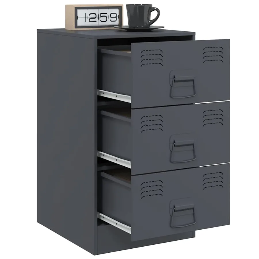 Tables de chevet 2 pcs anthracite 34,5x39x62 cm acier - 4