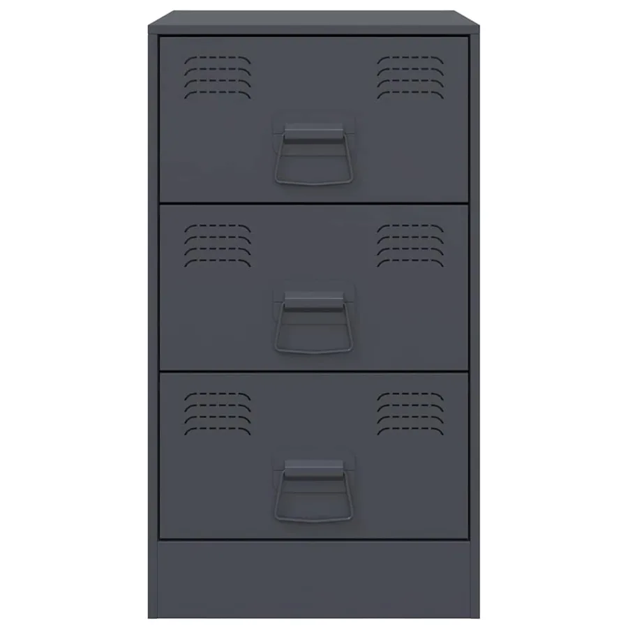 Tables de chevet 2 pcs anthracite 34,5x39x62 cm acier - 5