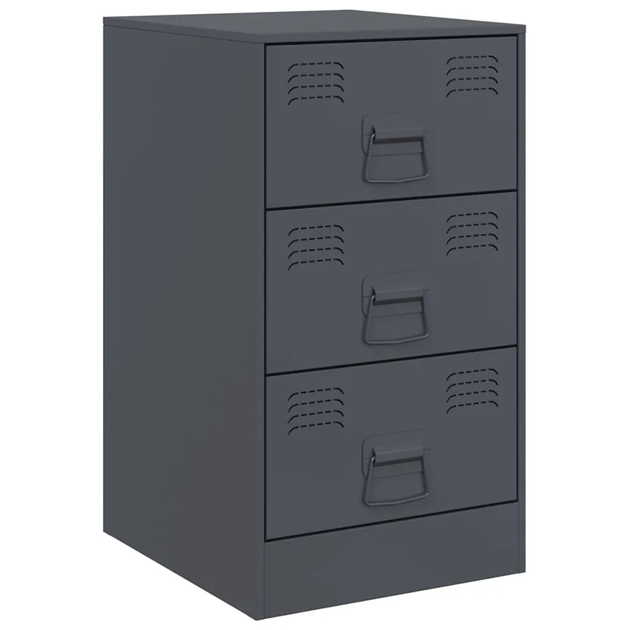 Tables de chevet 2 pcs anthracite 34,5x39x62 cm acier - 6